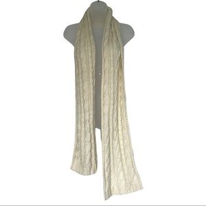 Cream Off White Cable Knit Scarf Fall Winter